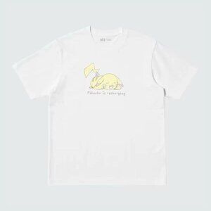 UNIQLO UT x Pokémon T Shirt Pikachu Is Recharging Japan Sz XL White USA sz L